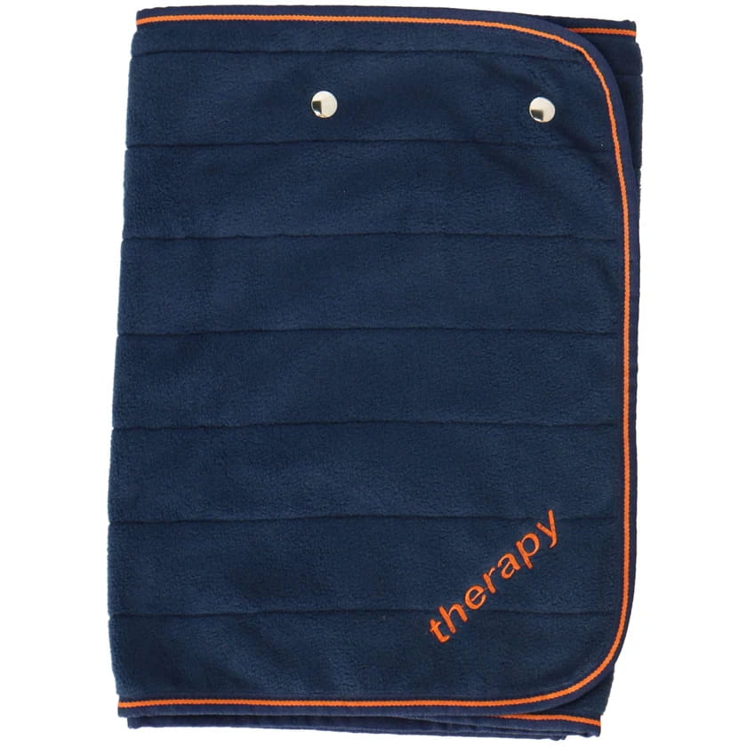 Szal terapeutyczny Bucas Therapy Fleece Shawl 130 x 40cm Navy/orange - Cavalo